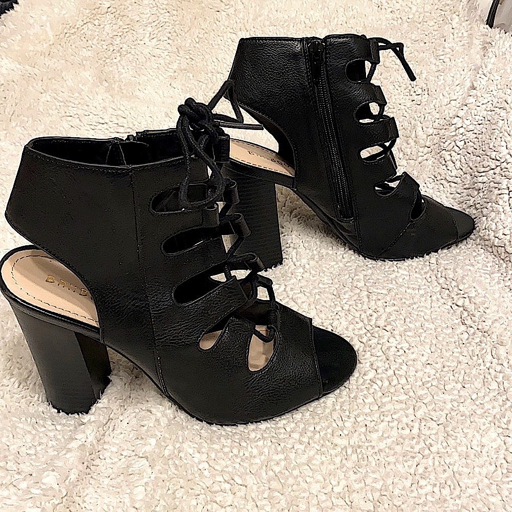 Black Lace Up Bootie Size 9